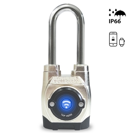 Egeetouch 5th Gen Smart Padlock - Outdoor with Bluetooth and NFC, Long shackle 5-02502-94